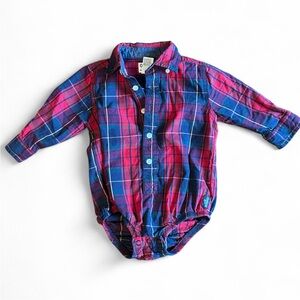 OshKosh B'gosh Plaid Bodysuit 18 Months